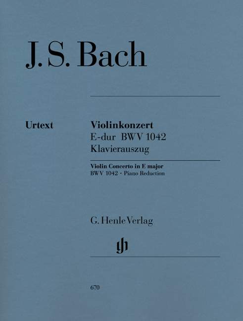 Concerto for Violin and Orchestra E major BWV 1042（ピアノ・リダクション）
