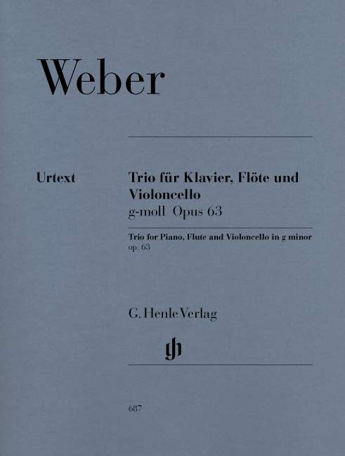 Trio g minor Op. 63 for Piano, Flute and Violoncello（パート譜）