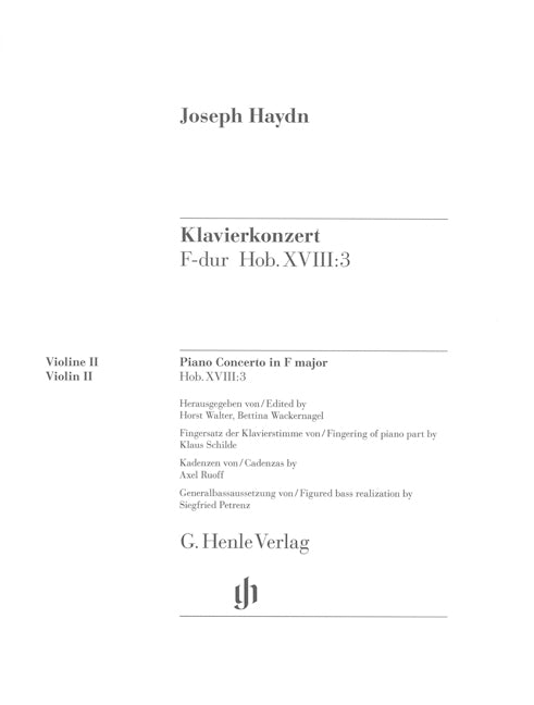 Piano Concerto (Harpsichord) F major Hob. XVIII:3 [Violin 2 part]