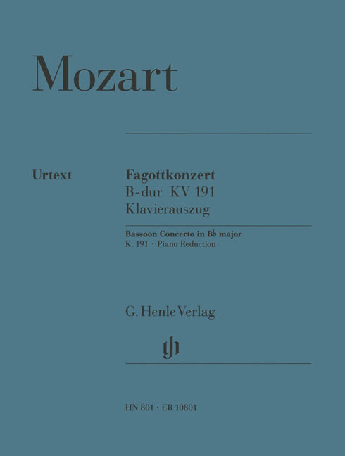 Bassoon Concerto Bb major K. 191（ピアノ・リダクション）