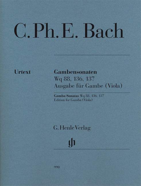 Gamba Sonatas WQ 88, 136, 137 [Edition for Gamba (Viola)]