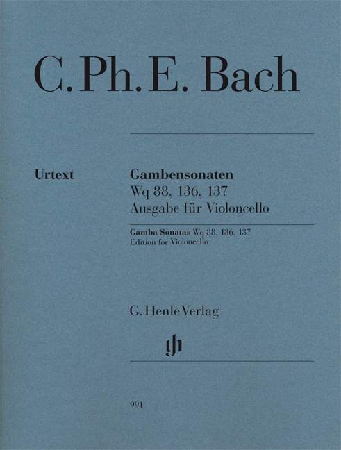 Gamba Sonatas WQ 88, 136, 137 [Edition for Violoncello]