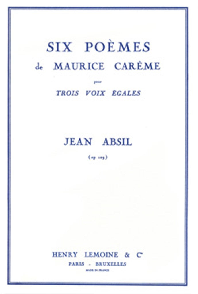 Six Poèmes de Maurice Carème