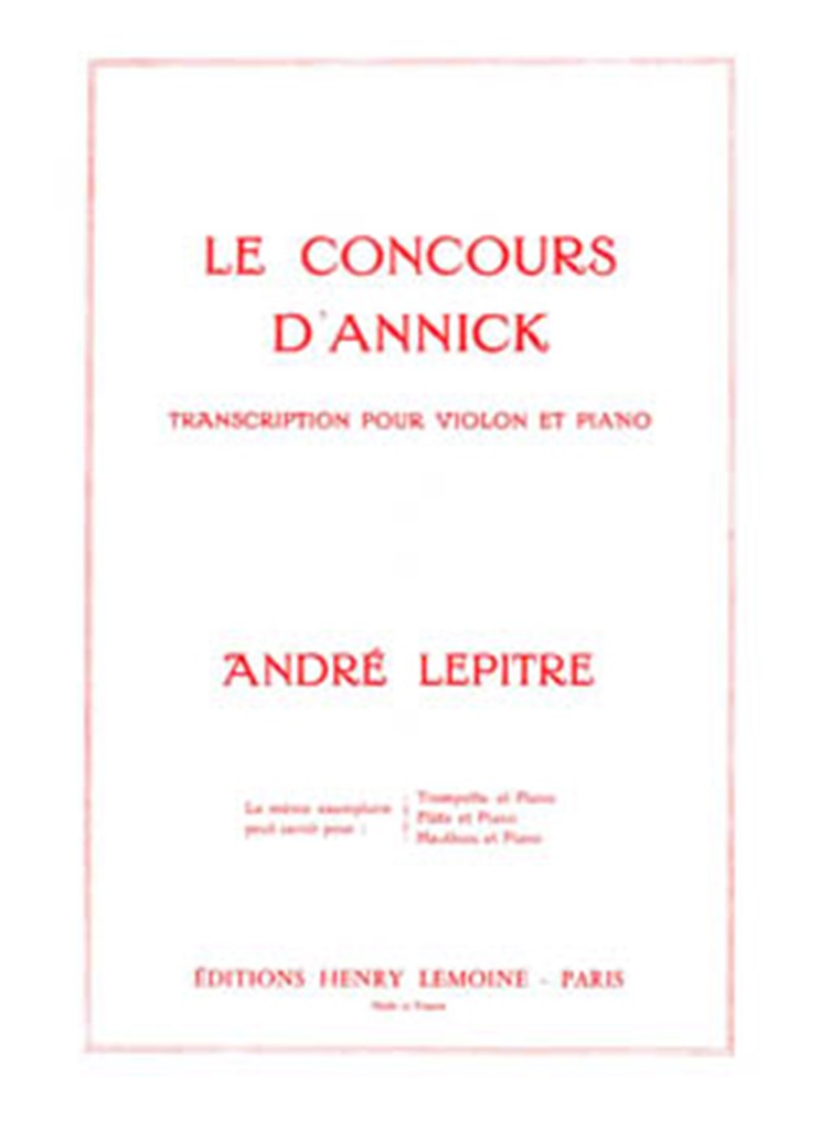 Concours d'Annick (Violin and Piano)