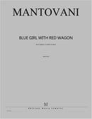 Blue girl with red wagon