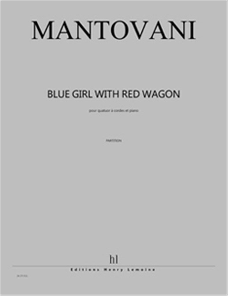 Blue girl with red wagon