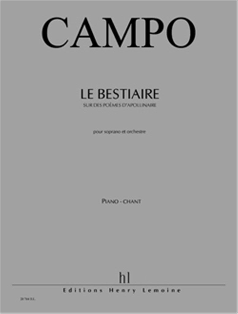 Le Bestiaire (Soprano Voice and Piano)