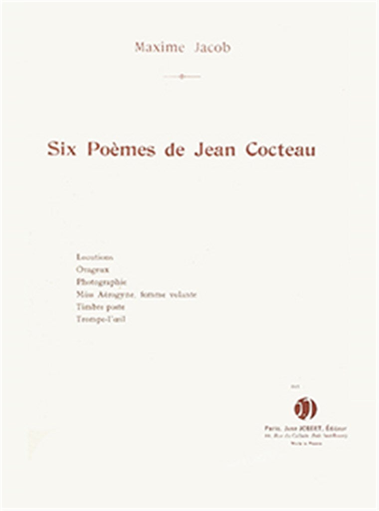 Six Poèmes de Jean Cocteau