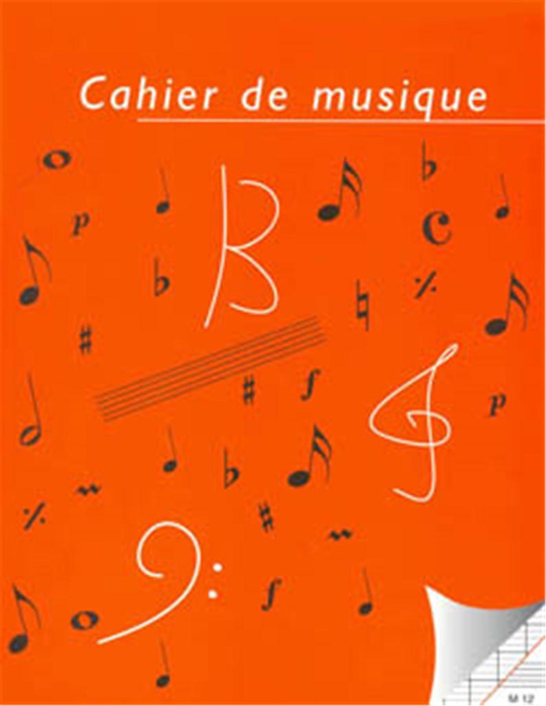 Cahier de Musique 12 portées-page d'ècriture Seyes