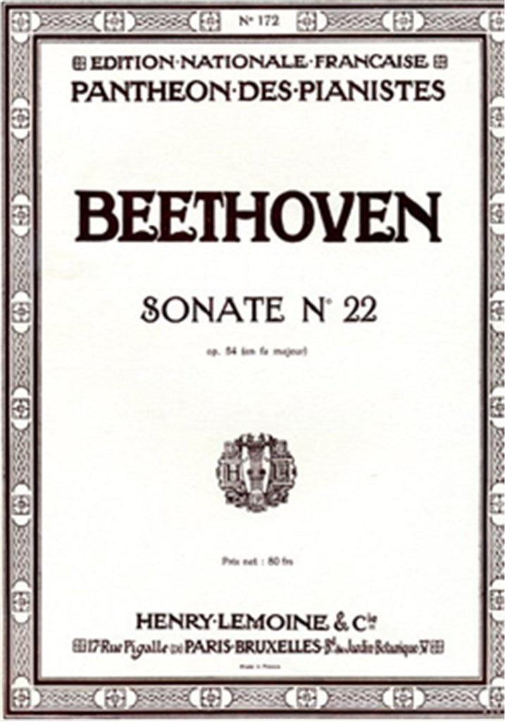 Sonate n°22 en fa maj. Op.54