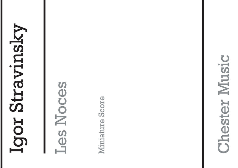 Les Noces (1922- Miniature Score)