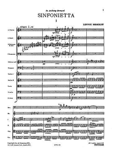 Sinfonietta For Orchestra Op.34 (Miniature Score)