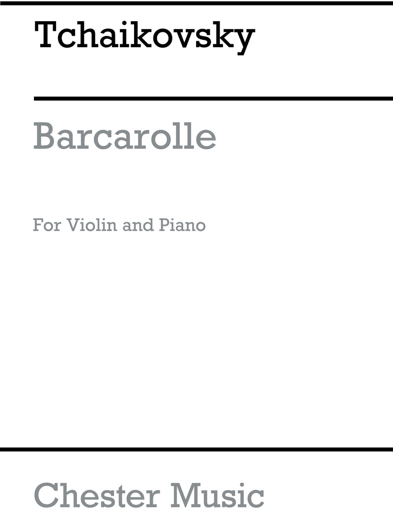 Barcarolle For Violin And Piano Op.37 No.6