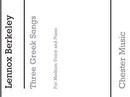 Three Greek Songs Op.38