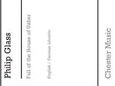 Glass The Fall Of The House Of Usher (e) Libretto