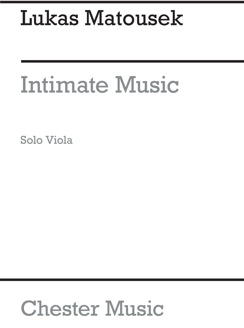 Intimate Music for Viola Solo