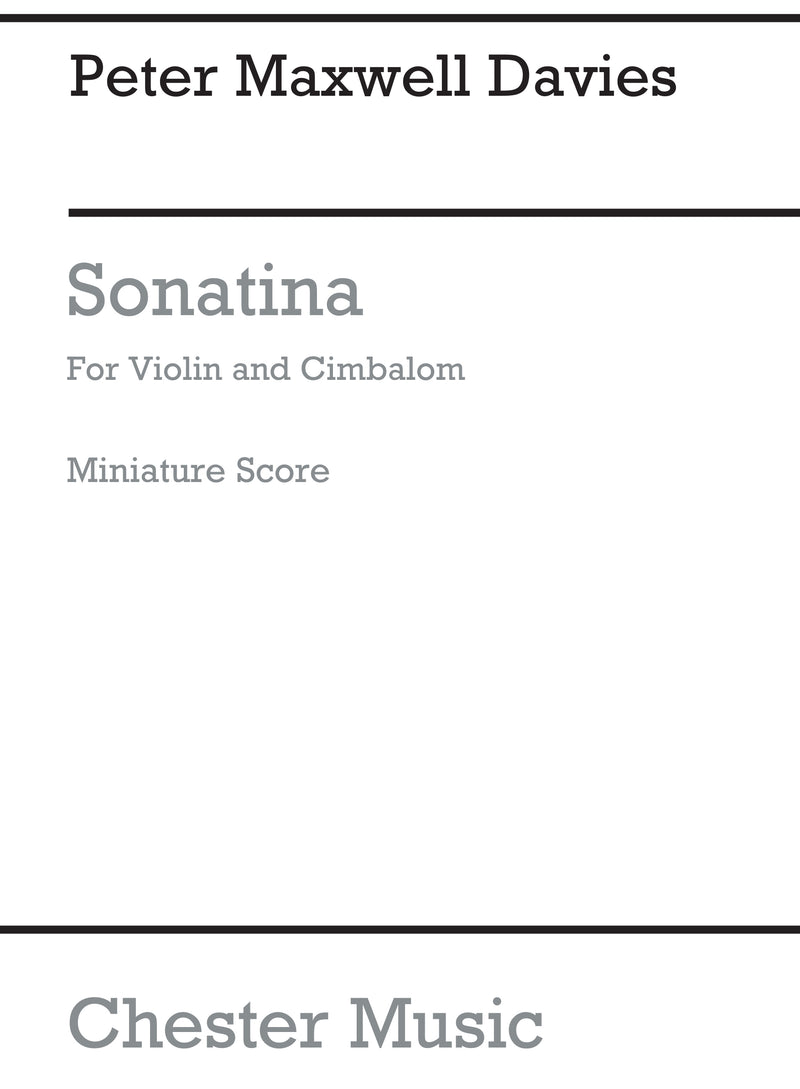 Sonatina For Violin And Cimbalom (Miniature Score)