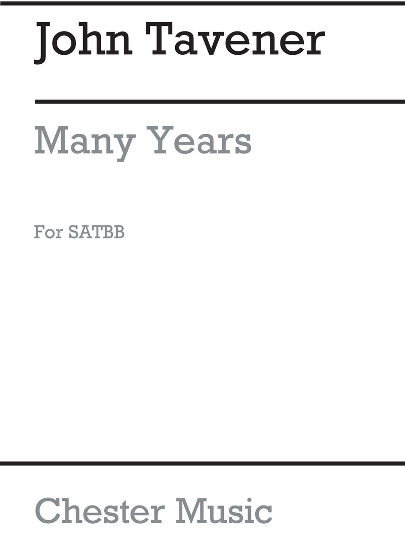 Many Years (SATB)