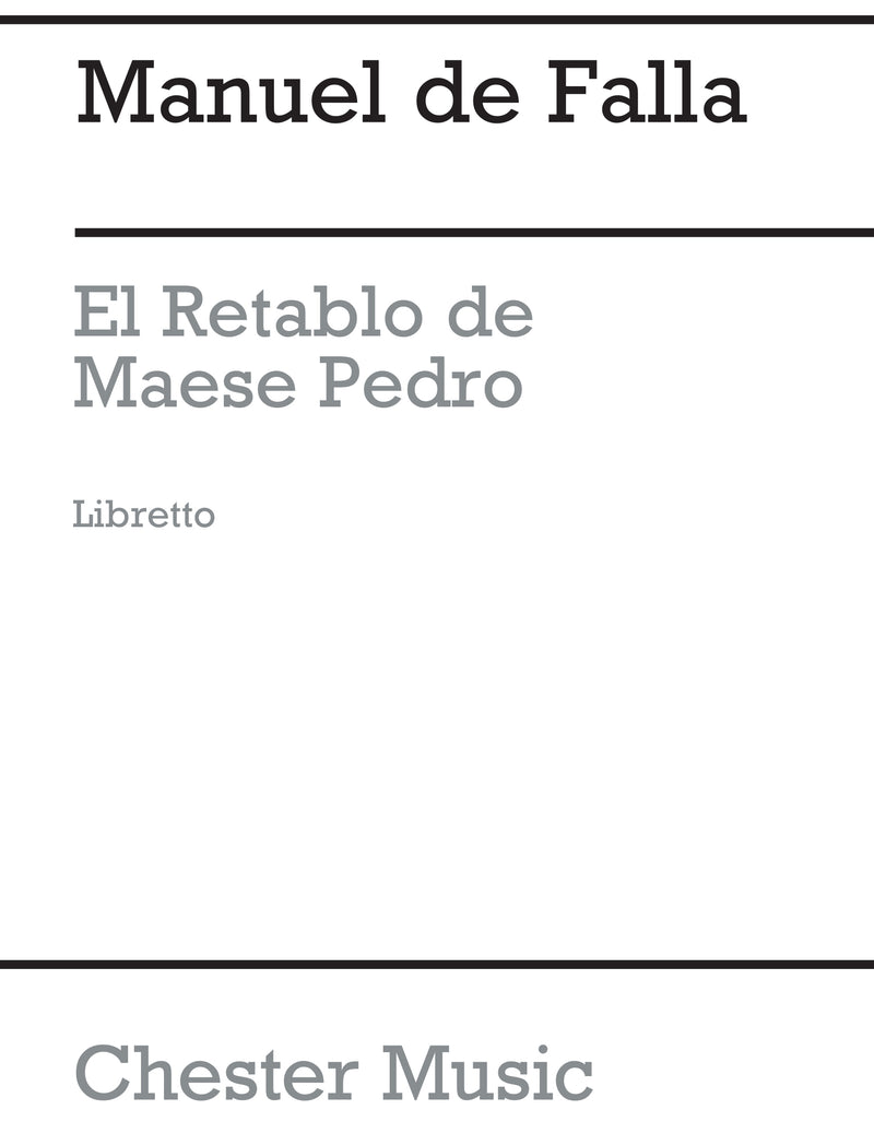 El Retablo De Maese Pedro (French Edition)