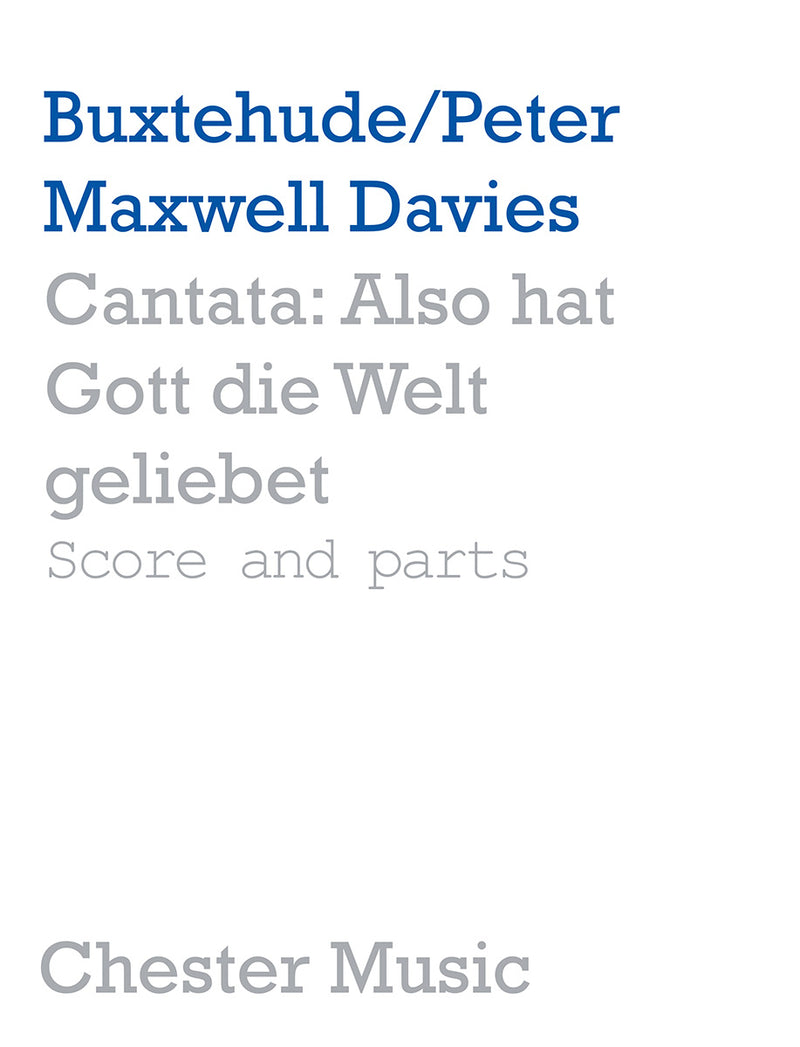 Cantata - Also Hat Gott Die Welt Geliebet (Score & Parts)