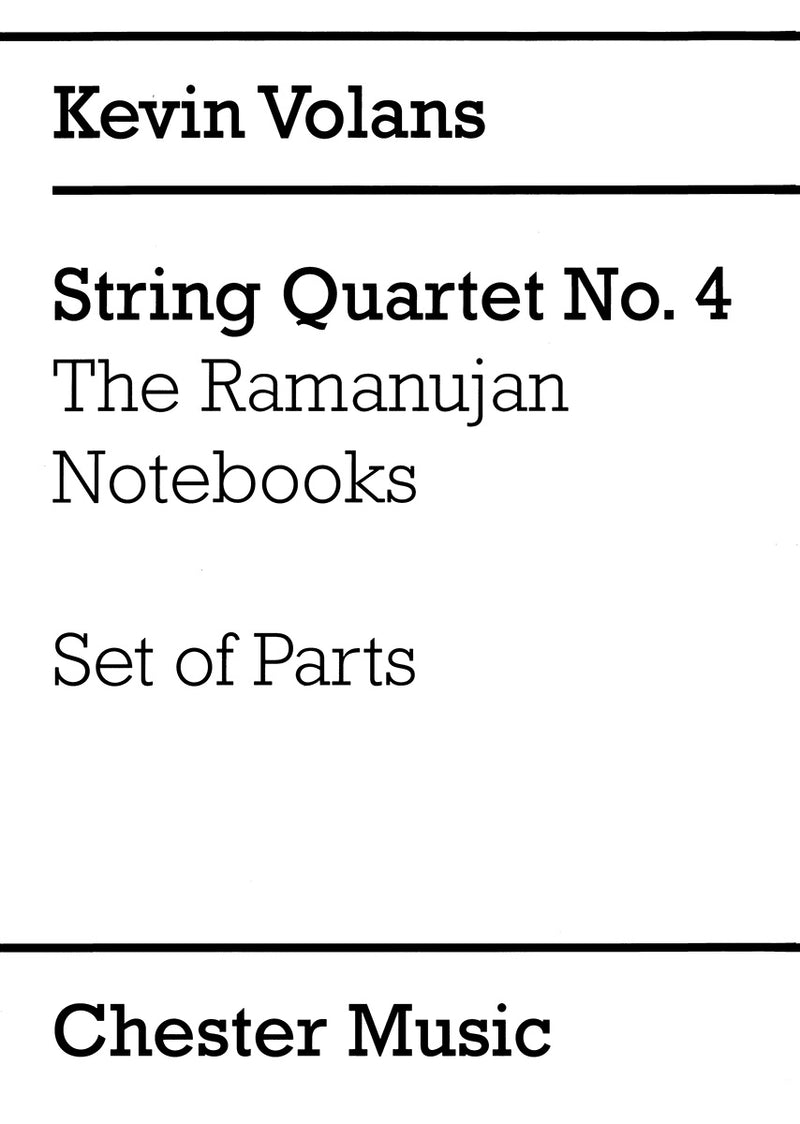 String Quartet No. 4 'The Ramanujan Notebooks' (Set of Parts)