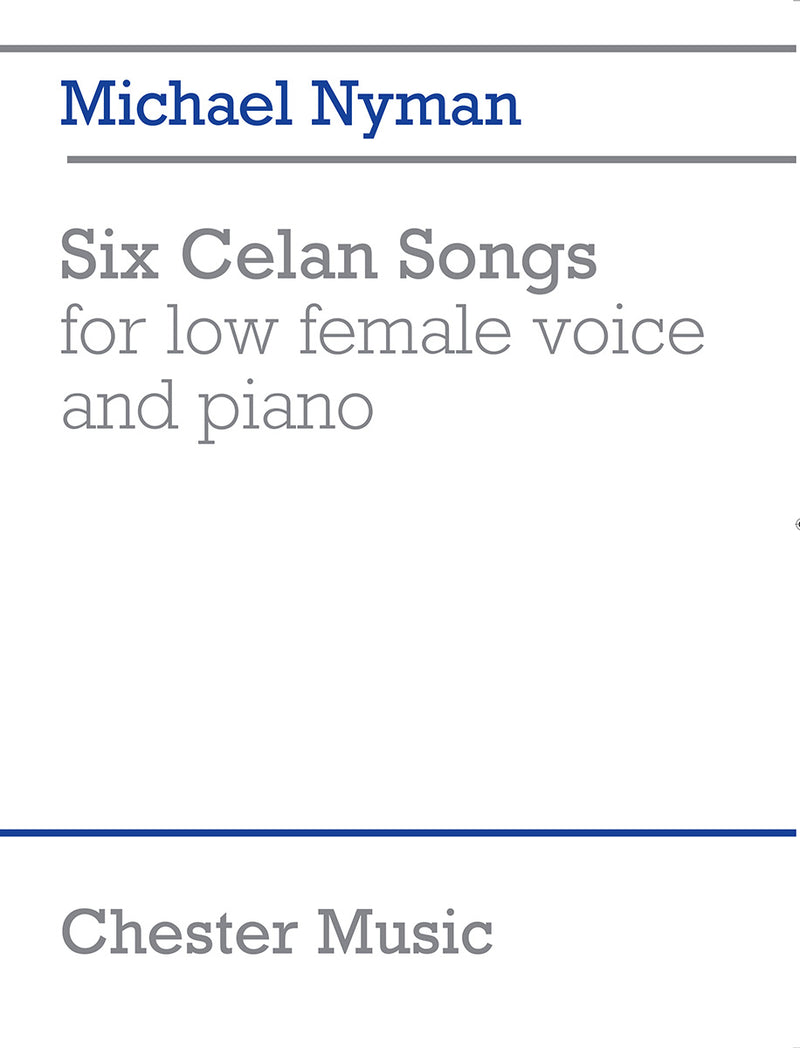 Six Celan Songs For Low Female Voice And Piano