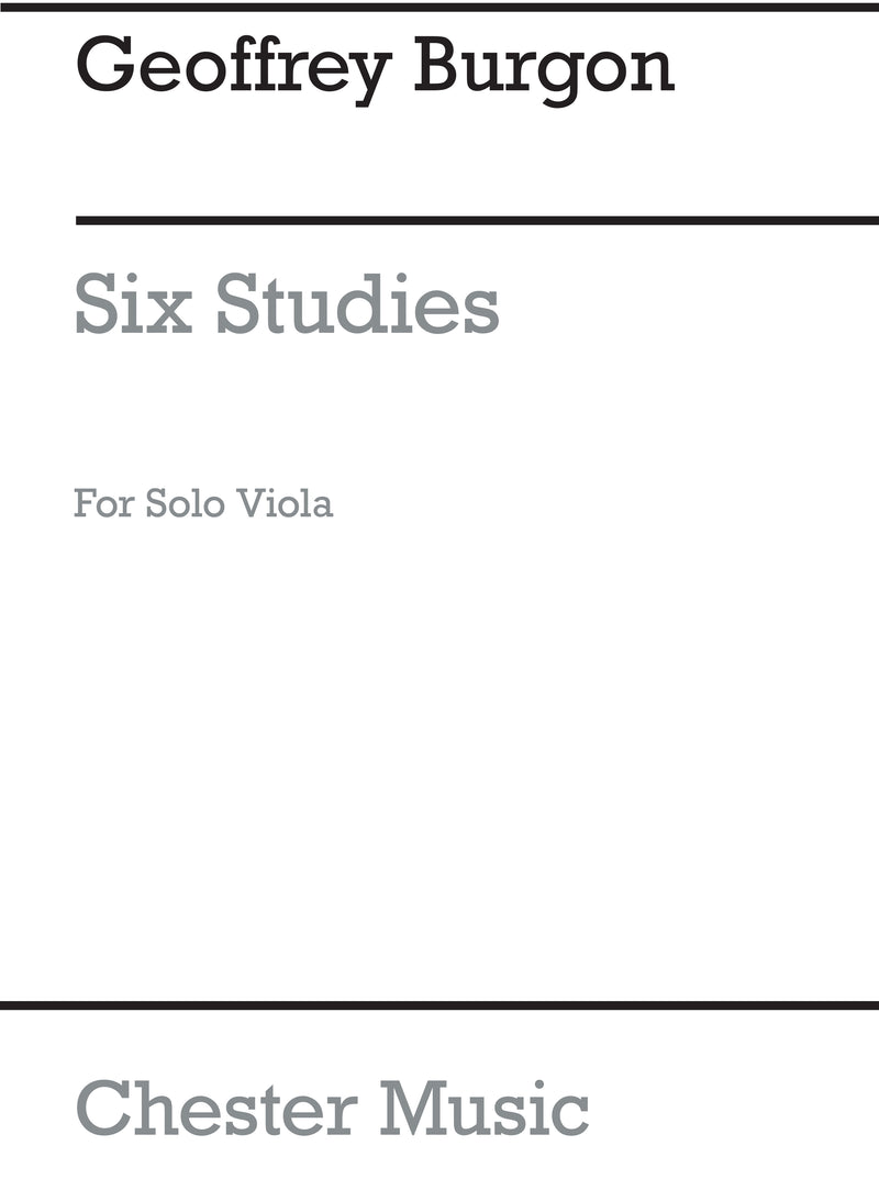 Six Studies For Cello Arranged For Solo Viola