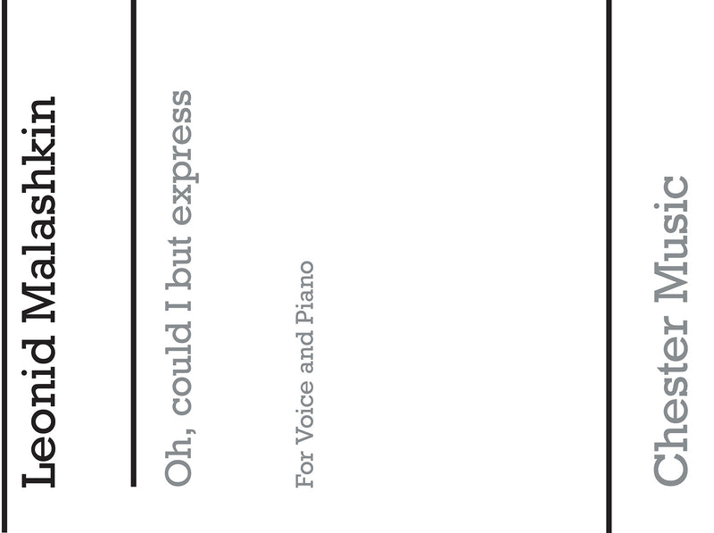 Oh Could I But Express In Song (Low Voice)