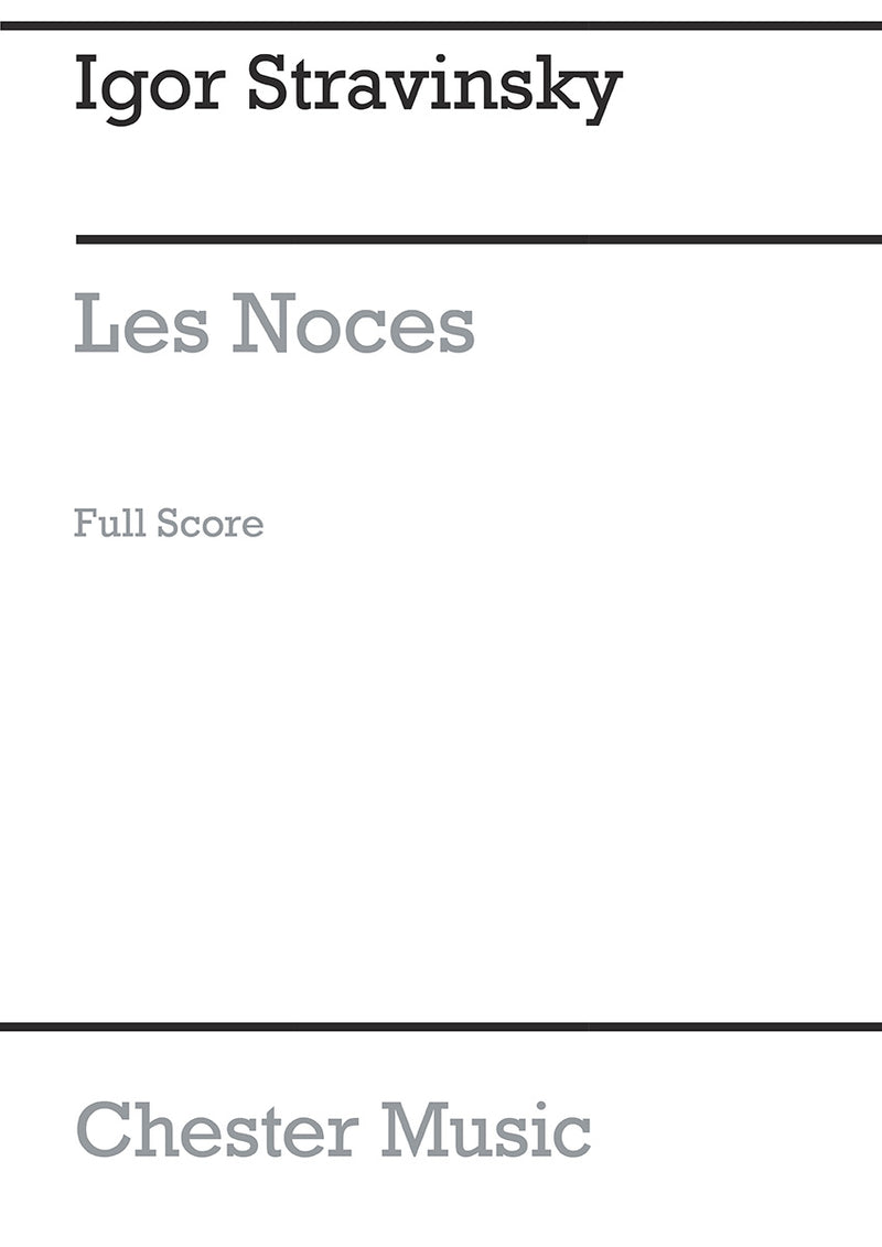 Les Noces (1917-Full Score)