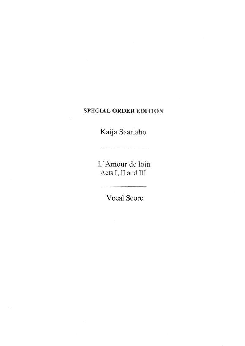 L'Amour (Vocal Score)