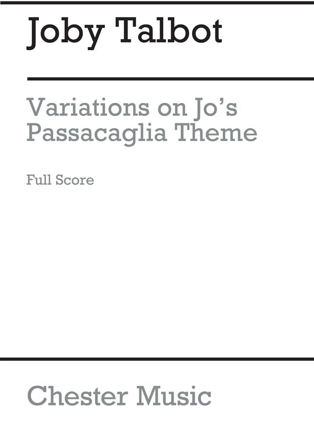 Variations On Jo's Passacaglia Theme for Organ