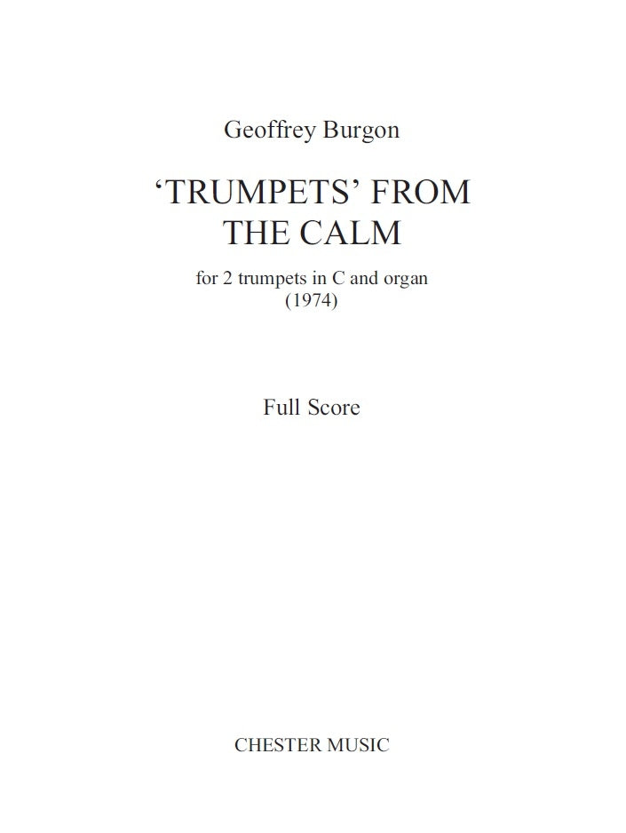 Trumpets From 'The Calm' for 2 Trumpets And Organ