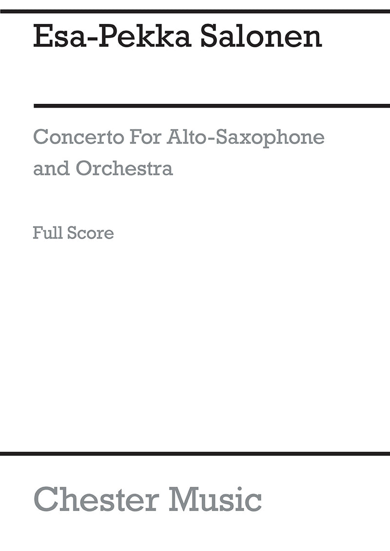 Concerto For Alto Saxophone And Orchestra (Score)