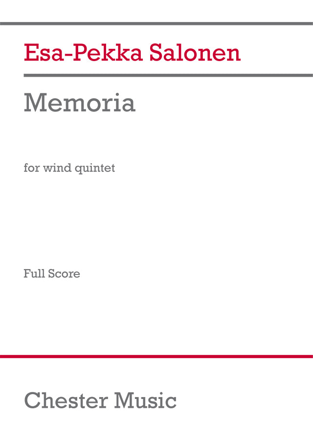 Memoria for Wind Quintet (Score)