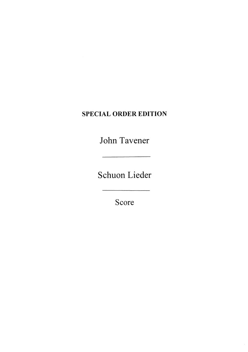 Schuon Lieder (Score)