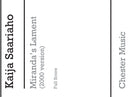 Miranda's Lament 2000 (Score/Vocal Score)
