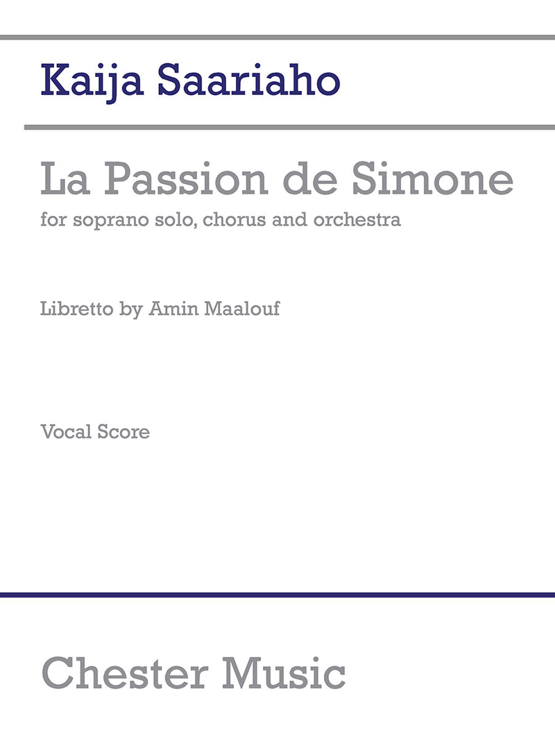 La Passion De Simone (Vocal Score)