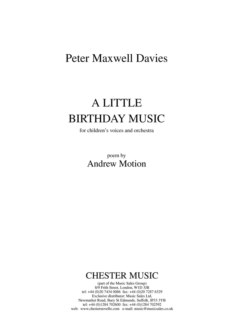 A Little Birthday Music - Full Score