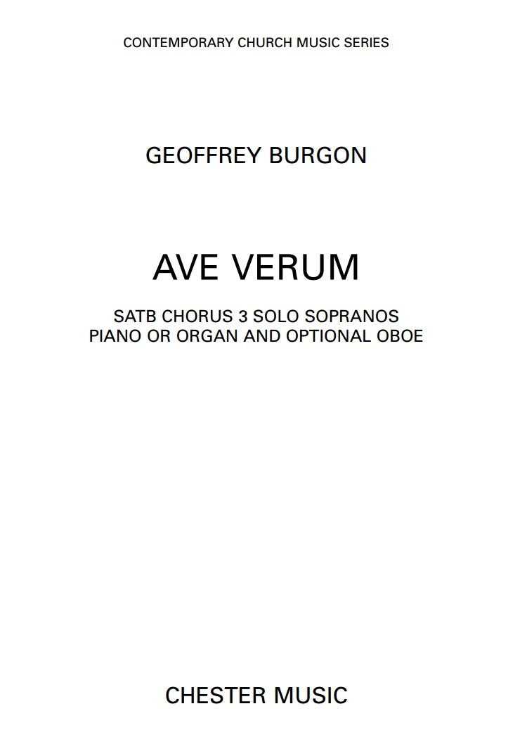 Ave Verum (SATB, Piano Accompaniment, Oboe)