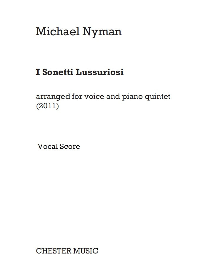 I Sonetti Lussuriosi (Vocal Score)