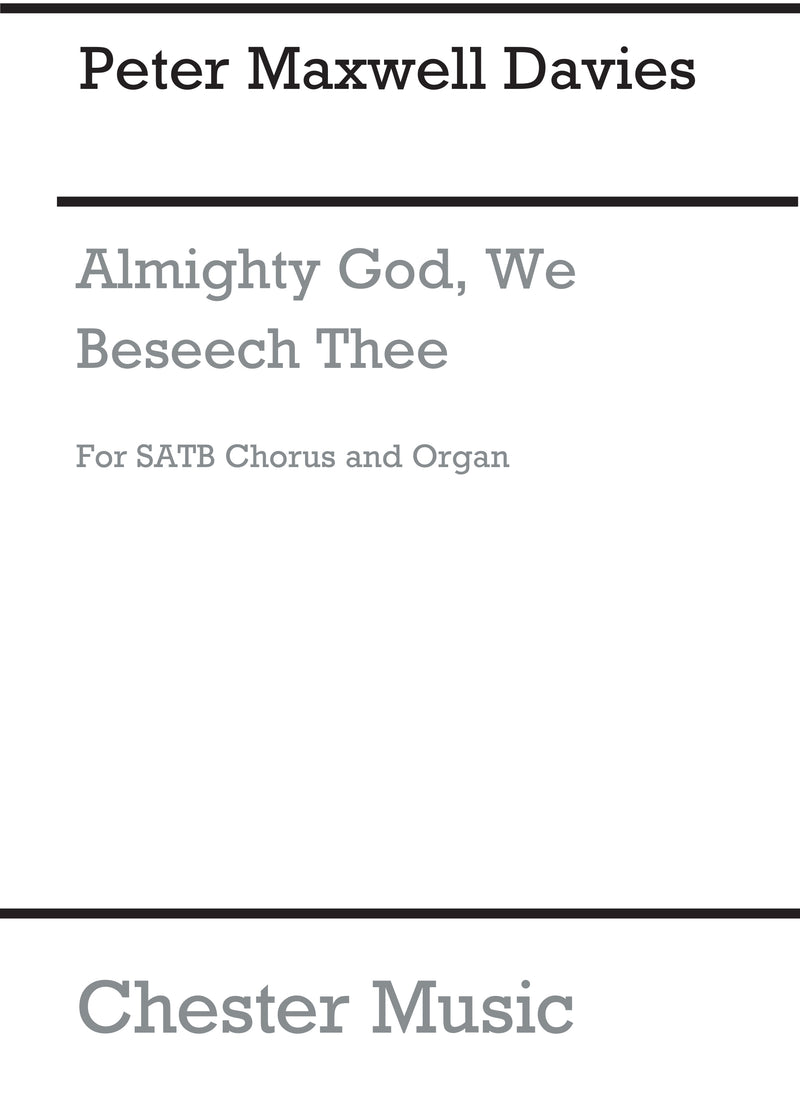 Almighty God, We Beseech Thee