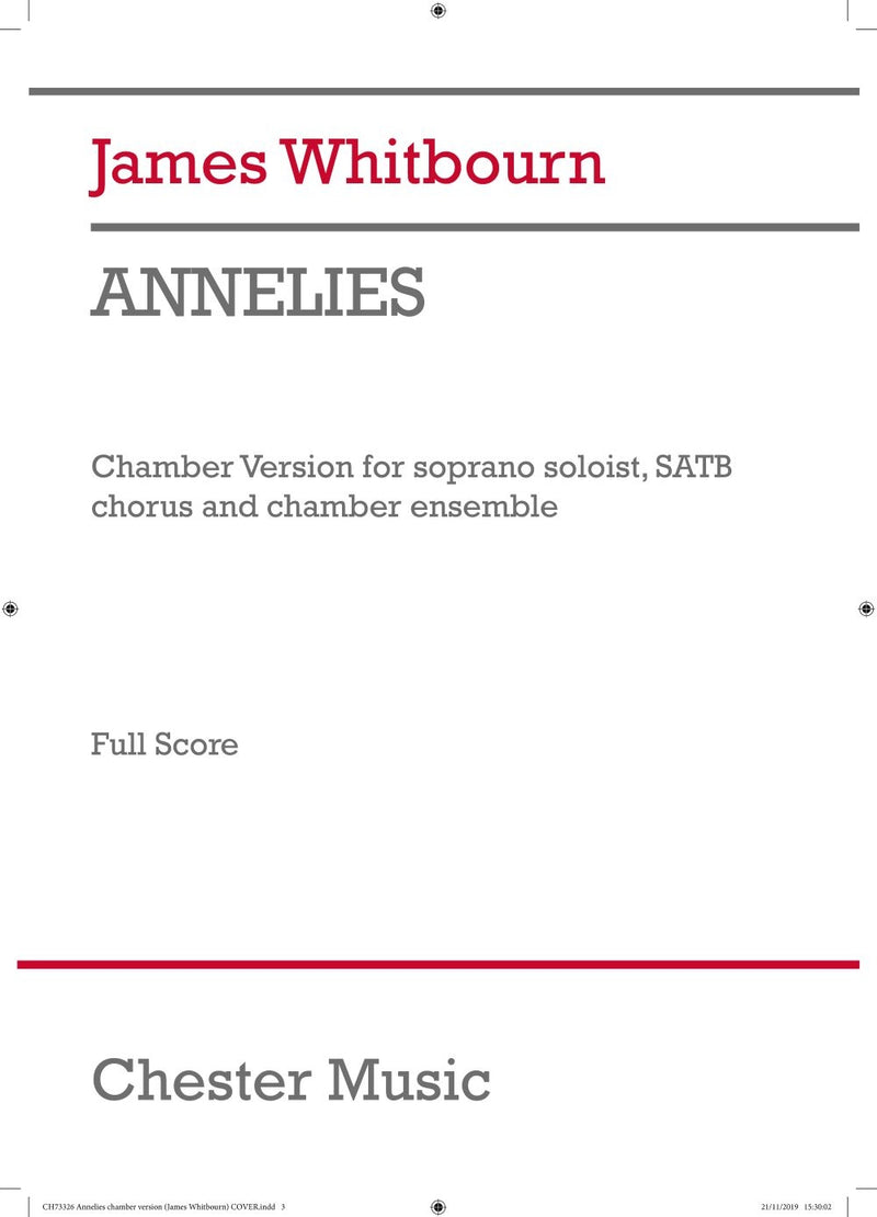 Annelies (Chamber Version) (Score)
