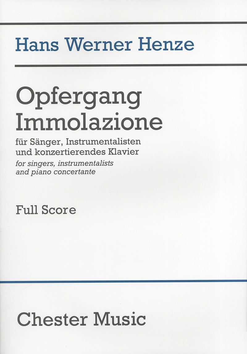 Opfergang Immolazione (Full Score)