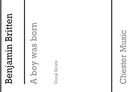 A Boy Was Born (SATB/Organ Accompaniment)