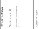 Te Deum In C (Score)