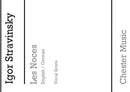 Les Noces (English/German Vocal Score)