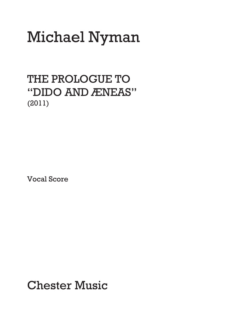 The Prologue To Dido And Aeneas (Vocal Score)