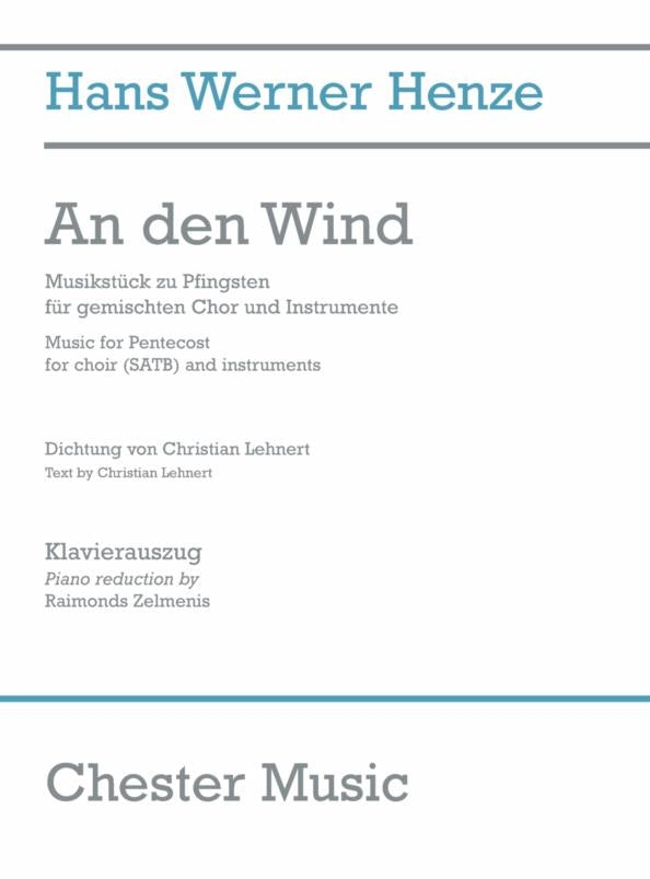 An Den Wind (Vocal Score)