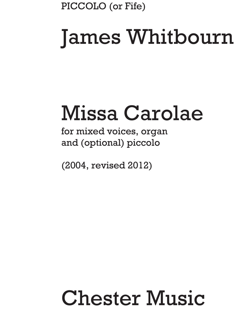 Missa Carolae (Revised 2012) - Piccolo Part