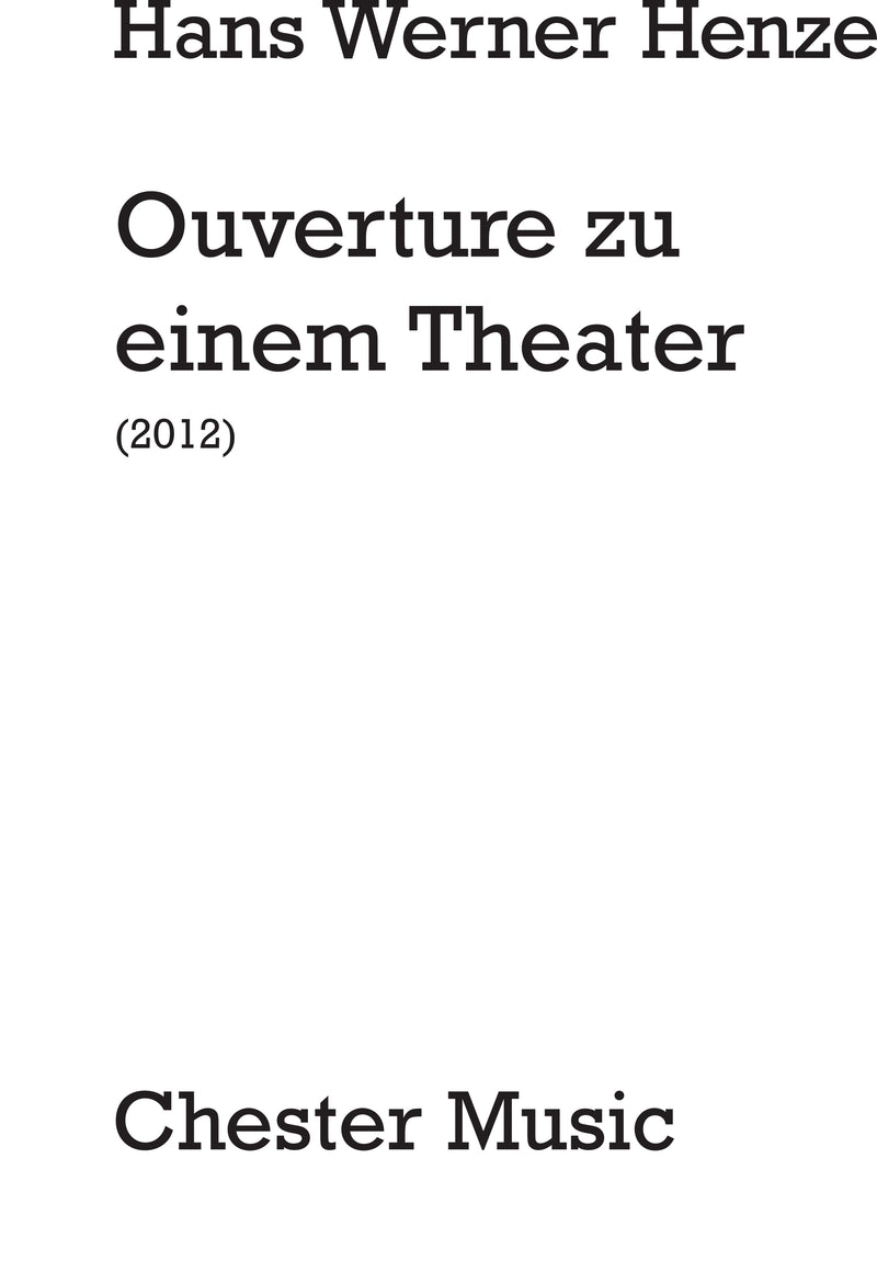 Ouverture Zu Einem Theater